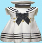 Girls Salilor Bow Dress-2092042-1 White/Navy